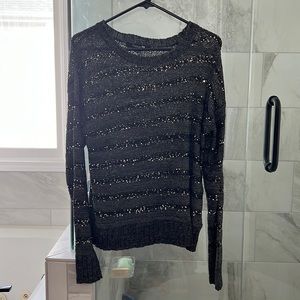 Black sequin striped forever 21 sweater
